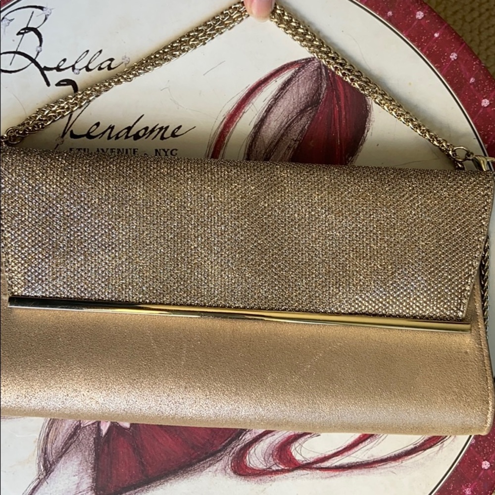 Shimmer Gold suede slim purse